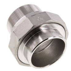 Rechte Koppeling R2" Buitendraad X 60.3mm Laseind RVS Vlakke Afdichting PTFE 16bar