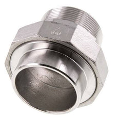 Rechte Koppeling R2" Buitendraad X 60.3mm Laseind RVS Vlakke Afdichting PTFE 16bar