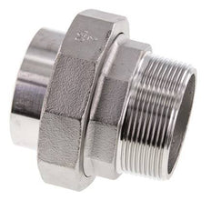 Rechte Koppeling R2" Buitendraad X 60.3mm Laseind RVS Vlakke Afdichting PTFE 16bar
