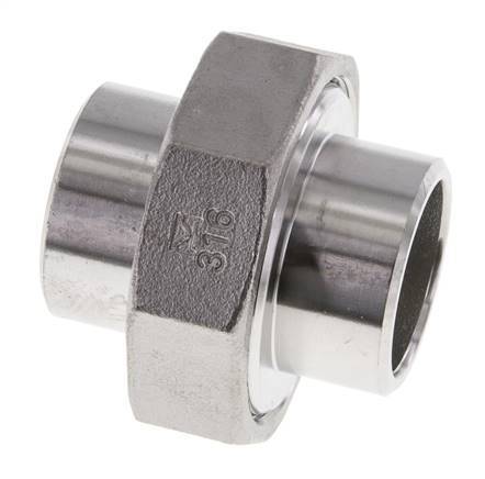 Rechte Koppeling 33.7mm Laseinde RVS Conische Afdichting 16bar