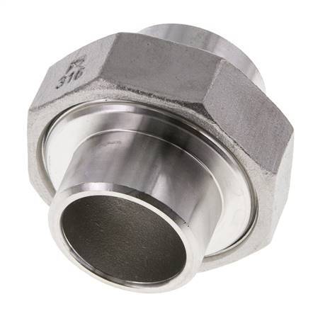 Rechte Koppeling 33.7mm Laseinde RVS Conische Afdichting 16bar