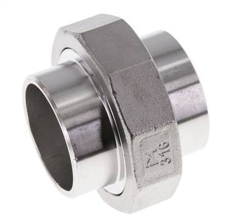 Rechte Koppeling 48,3mm met Laseinde RVS Vlakke Pakking PTFE 16bar