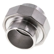 Rechte Koppeling 48,3mm met Laseinde RVS Vlakke Pakking PTFE 16bar