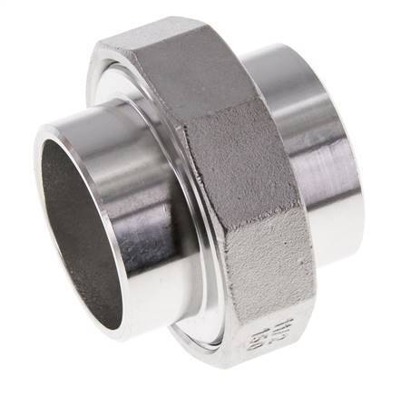 Rechte Koppeling 48,3mm met Laseinde RVS Vlakke Pakking PTFE 16bar