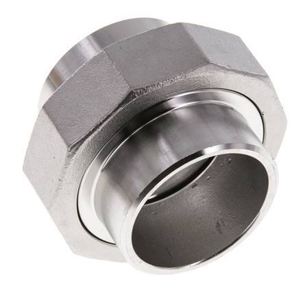 Rechte Koppeling 48,3mm met Laseinde RVS Vlakke Pakking PTFE 16bar