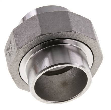 Rechte Koppeling 42.4mm Laseinde RVS Vlakke Afdichting PTFE 16bar
