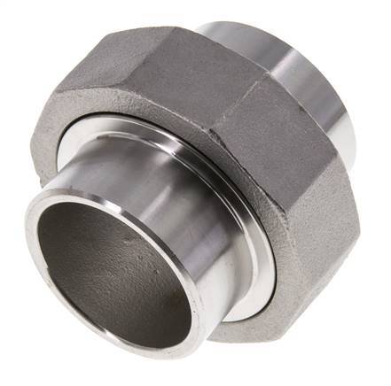 Rechte Koppeling 42.4mm Laseinde RVS Vlakke Afdichting PTFE 16bar