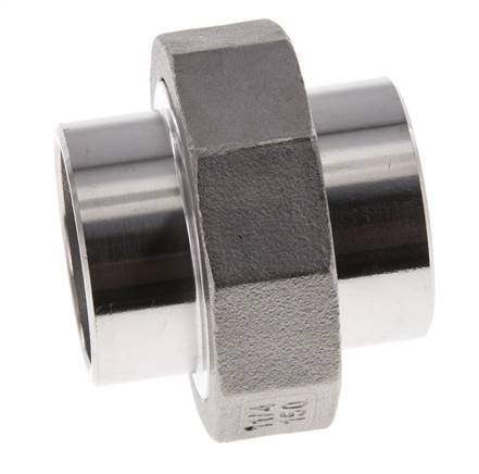 Rechte Koppeling 42.4mm Laseinde RVS Vlakke Afdichting PTFE 16bar