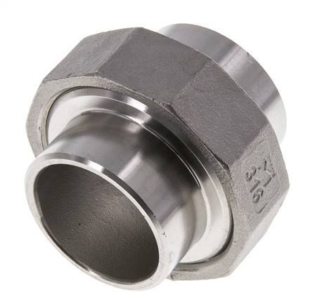 Rechte Koppeling 42.4mm Laseinde RVS Vlakke Afdichting PTFE 16bar