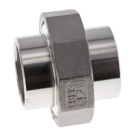 Rechte Koppeling 42.4mm Laseinde RVS Vlakke Afdichting PTFE 16bar