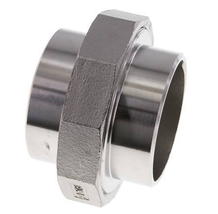 Rechte Unieverbinder 76,1mm met Laseinde RVS Vlakke Pakking PTFE 16bar