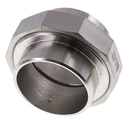 Rechte Unieverbinder 76,1mm met Laseinde RVS Vlakke Pakking PTFE 16bar