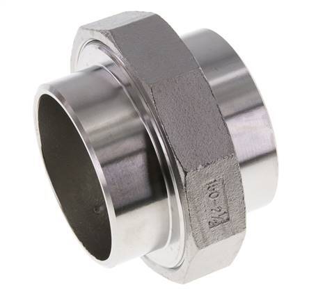 Rechte Unieverbinder 76,1mm met Laseinde RVS Vlakke Pakking PTFE 16bar