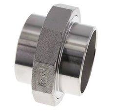Rechte Unieverbinder 76,1mm met Laseinde RVS Vlakke Pakking PTFE 16bar