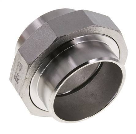 Rechte Unieverbinder 76,1mm met Laseinde RVS Vlakke Pakking PTFE 16bar