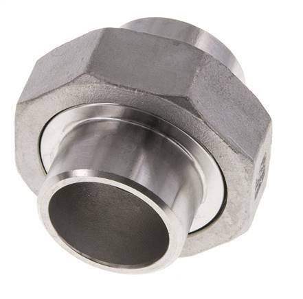 Rechte Koppeling 33.7mm Laseinde RVS Vlakke Afdichting PTFE 16bar