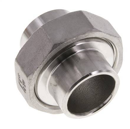 Rechte Koppeling 33.7mm Laseinde RVS Vlakke Afdichting PTFE 16bar