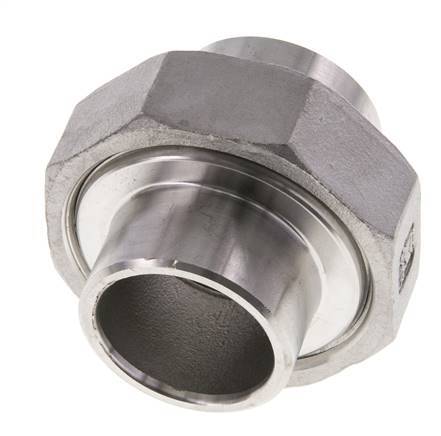 Rechte Koppeling 33.7mm Laseinde RVS Vlakke Afdichting PTFE 16bar