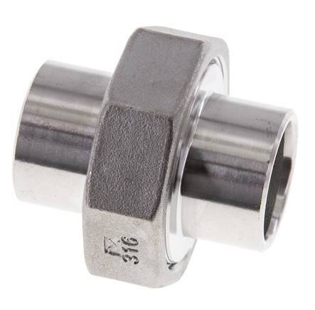 Rechte Koppeling 26.9mm Laseinde RVS Vlakke Afdichting PTFE 16bar