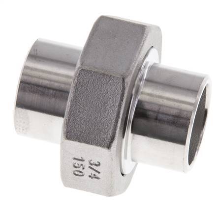 Rechte Koppeling 26.9mm Laseinde RVS Vlakke Afdichting PTFE 16bar