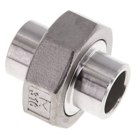 Rechte Koppeling 21.3mm Laseinde RVS Vlakke Afdichting PTFE 16bar