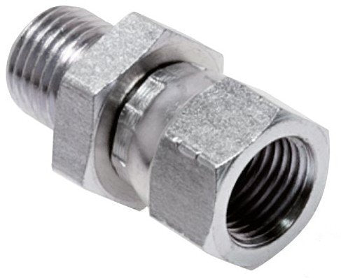 JIC Verloopnippel UNF 9/16''-18 Binnendraad X G1/4'' Buitendraad Regelbaar Staal Hd-Afdichting 275bar