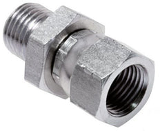 JIC Verloopnippel UNF 9/16''-18 Binnendraad X G1/4'' Buitendraad Regelbaar Staal Hd-Afdichting 275bar