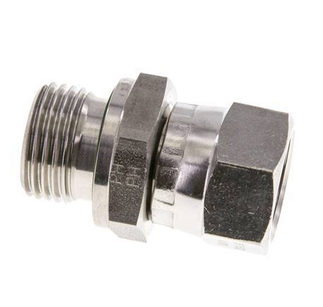 JIC Verloopnippel UNF 3/4''-16'' Binnendraad X G1/2'' Buitendraad Verstelbaar RVS 275bar
