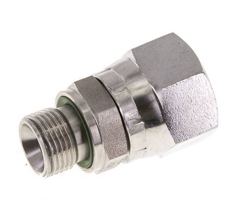 JIC Verloopnippel UNF 7/8''-14 Binnendraad X G3/8'' Buitendraad Verstelbaar RVS 210bar