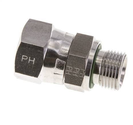 JIC Verloopnippel UNF 3/4''-16'' Binnendraad X G3/8'' Buitendraad Verstelbaar RVS 275bar