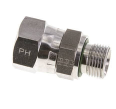 JIC Verloopnippel UNF 3/4''-16'' Binnendraad X G3/8'' Buitendraad Verstelbaar RVS 275bar