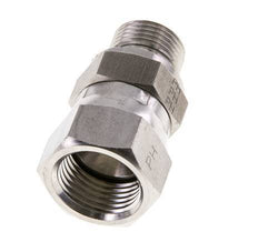 JIC Verloopnippel UNF 3/4''-16'' Binnendraad X G3/8'' Buitendraad Verstelbaar RVS 275bar