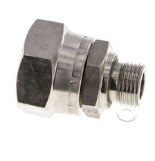 JIC Verloopnippel UN 1-5/16''-12 Binnendraad X G1/2'' Buitendraad Regelbaar RVS 170bar
