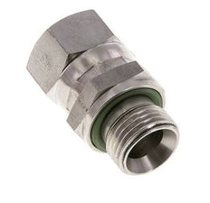 JIC Verloopnippel UNF 7/8''-14 Binnendraad X G1/2'' Buitendraad Regelbaar RVS 210bar