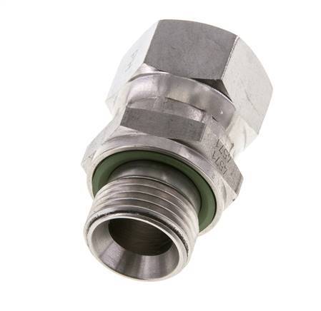 JIC Verloopnippel UNF 7/8''-14 Binnendraad X G1/2'' Buitendraad Regelbaar RVS 210bar