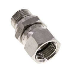 JIC Verloopnippel UNF 7/8''-14 Binnendraad X G1/2'' Buitendraad Regelbaar RVS 210bar