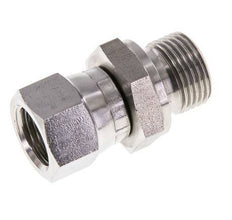 JIC Verloopnippel UNF 9/16''-18 Binnendraad X G3/8'' Buitendraad Verstelbaar RVS 275bar