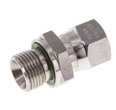 JIC Verloopnippel UNF 9/16''-18 Binnendraad X G3/8'' Buitendraad Verstelbaar RVS 275bar