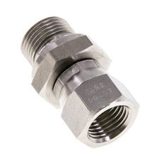 JIC Verloopnippel UNF 9/16''-18 Binnendraad X G3/8'' Buitendraad Verstelbaar RVS 275bar