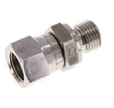 JIC Verloopnippel UNF 9/16''-18 Binnendraad X G1/4'' Buitendraad Regelbaar RVS 275bar