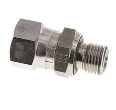 JIC Verloopnippel UNF 9/16''-18 Binnendraad X G1/4'' Buitendraad Regelbaar RVS 275bar