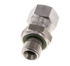JIC Verloopnippel UNF 9/16''-18 Binnendraad X G1/4'' Buitendraad Regelbaar RVS 275bar