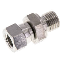JIC Verloopnippel UNF 7/16''-20 Binnendraad X G1/4'' Buitendraad Verstelbaar RVS 310bar