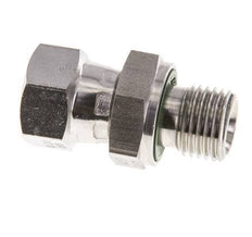 JIC Verloopnippel UNF 7/16''-20 Binnendraad X G1/4'' Buitendraad Verstelbaar RVS 310bar