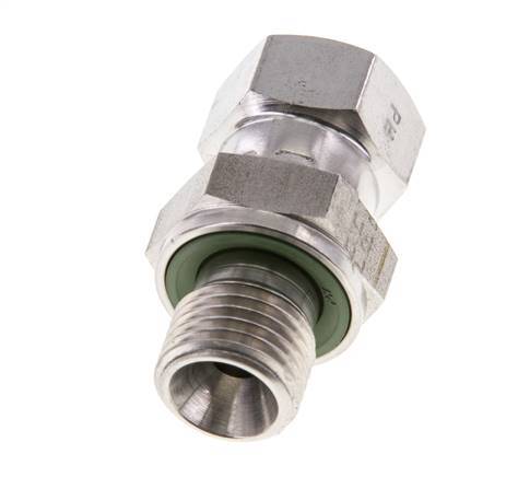 JIC Verloopnippel UNF 7/16''-20 Binnendraad X G1/4'' Buitendraad Verstelbaar RVS 310bar