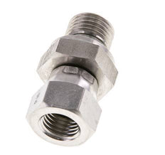 JIC Verloopnippel UNF 7/16''-20 Binnendraad X G1/4'' Buitendraad Verstelbaar RVS 310bar
