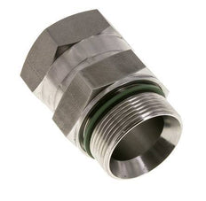 JIC Verloopnippel UN 1-7/8''-12 Binnendraad X G1 1/2'' Buitendraad Verstelbaar RVS 105bar