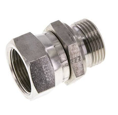 JIC Verloopnippel UN 1-5/16''-12 Binnendraad X G1'' Buitendraad Regelbaar RVS 170bar