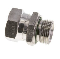 JIC Verloopnippel UN 1-5/16''-12 Binnendraad X G1'' Buitendraad Regelbaar RVS 170bar