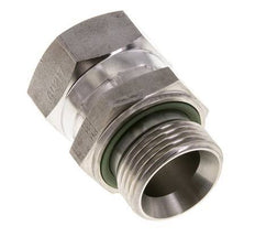 JIC Verloopnippel UN 1-5/16''-12 Binnendraad X G1'' Buitendraad Regelbaar RVS 170bar